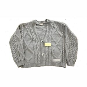 Taylor Swift TTPD Gray Cable Knit Cardigan Sweater